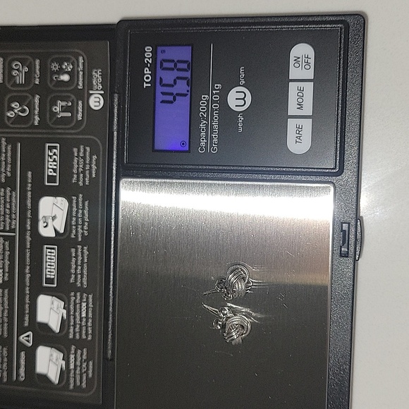 14KT Italian White Gold Love Knot Earrings - Picture 6 of 10